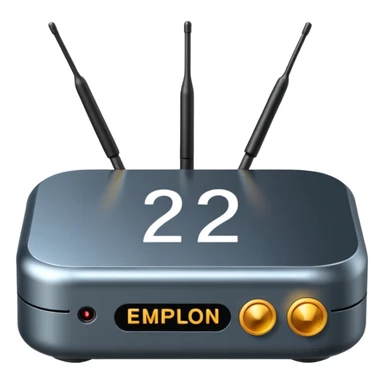 A simple 2d TV box facing the camera that has AI text. The TV has antennas on it. sticker