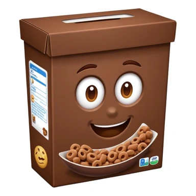 brown chocolate cereal box with no face sticker