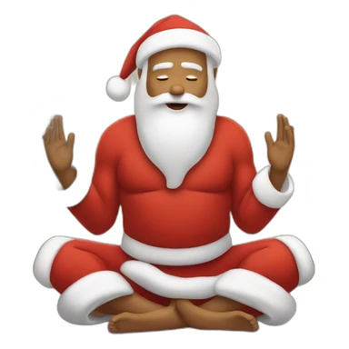 zen santa claus doing yoga sticker
