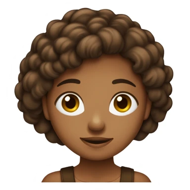 menina olho marrom  escuro  cabelo no ombro marrom criansa sticker