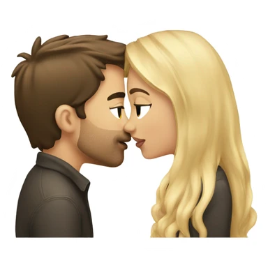 brunette girl kissing blonde man sticker