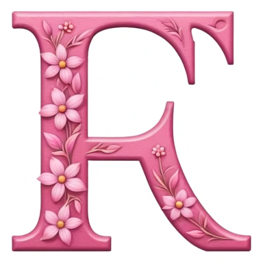 Pink, romantic, flowery, the letter “E” sticker