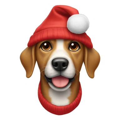 un perro con gorro de santa  sticker