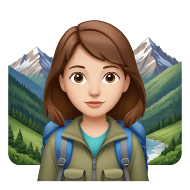 girl back packing mountains background  sticker