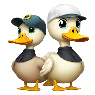Duck with a cap and gold chan  sticker