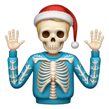 skeleton christmas sweater sticker