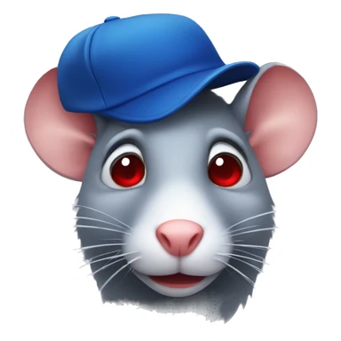Rat with a blue hat on and red eyes  sticker