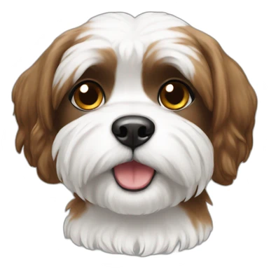 Shitzu female dog white-brown-black sticker