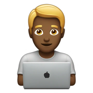 man behind laptop sticker