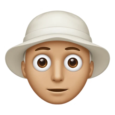 Guy wearing all white with a white hat that covers face and has eye holes sticker