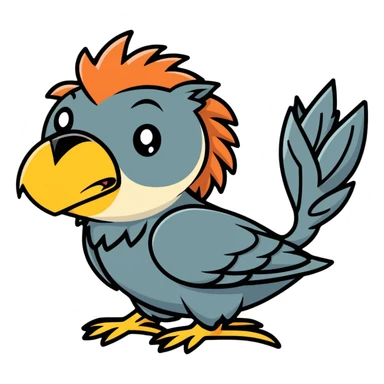 lion bird hybrid, cartoonish sticker style sticker