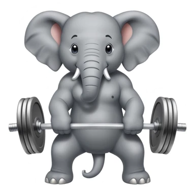 elephant lifting a barbell sticker