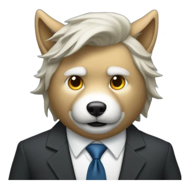Donald Trump as wolf in suit and hair sticker