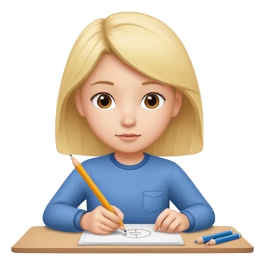 Girl school motor skills sticker