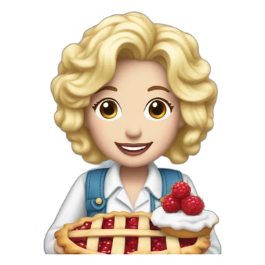 Dolly Parton carrying a berry pie sticker