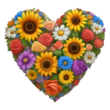 heart emoji with flowers sticker