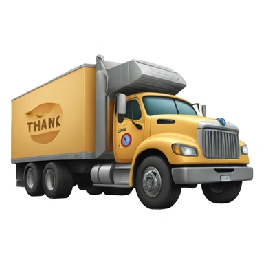 Truck with Thank you sign sticker