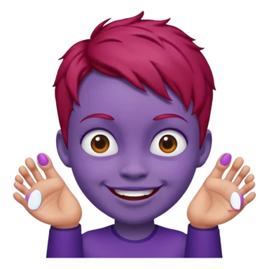 BIG BIG head  tiny toes  red hair purple skin sticker