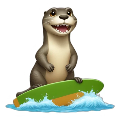 Une loutre qui fait du surf sur un crocodile sticker