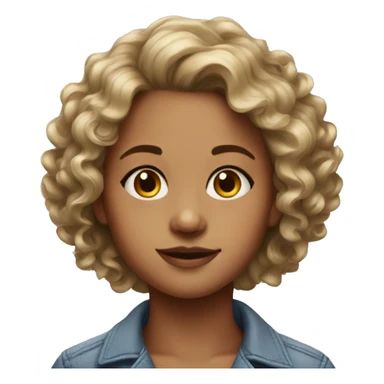 realistic portrait of a girl with a curl hair sticker