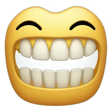 grinning with teeth sticker