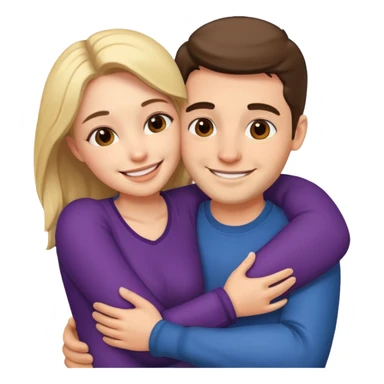 Two people hugging, one male one female sticker