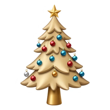 Beige Christmas tree sticker