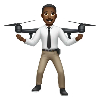 Guy flying a drone sticker