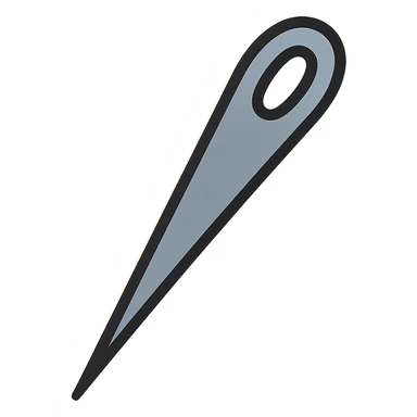 gray needle icon, color outline style sticker