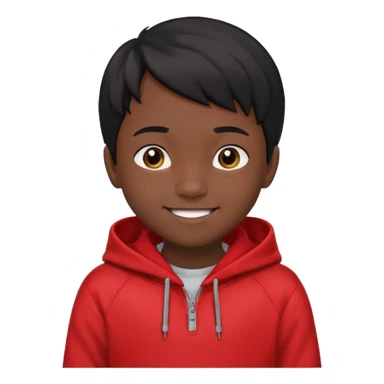niño de 7 años, con pelo y piel negra. sudadera roja sticker