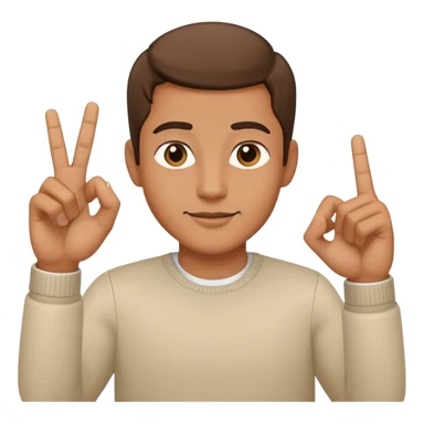 Man with hand heart sticker