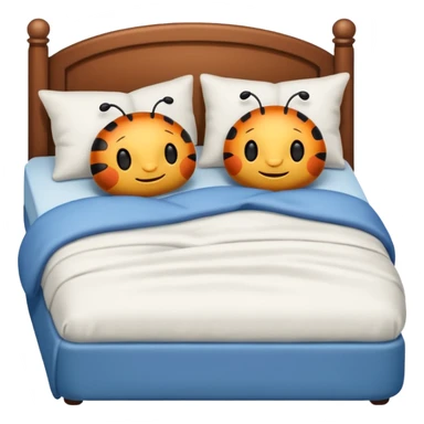 Two bugs sleeping in bed together sticker