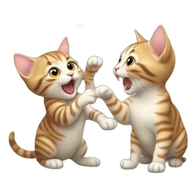two kittens catch a mouse sticker
