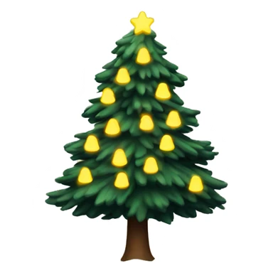 pine tree with snow and yellow lights sticker