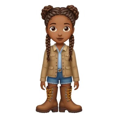 black girl with braids 10yrs wearing brown boot sticker
