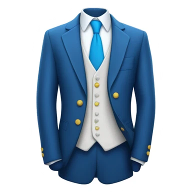 Blue Pent Coat with white shirt and bue tie sticker