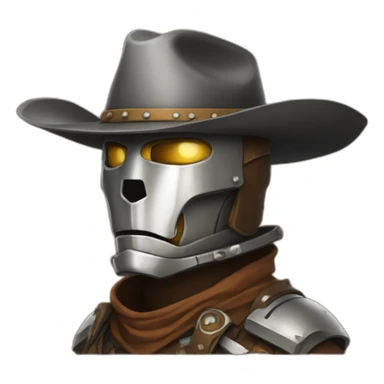 warforged wearing cowboy hat sticker