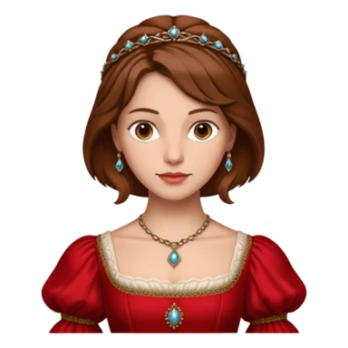 Renaissance lady – brown hair, red dress  sticker