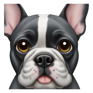 black and gray french bulldog sticker