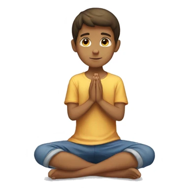 tanned brunette boy kneeling praying  sticker