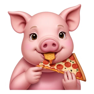porco a comer pizza  sticker