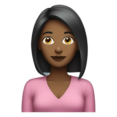 woman with computer black, straight, medium-length hair sticker