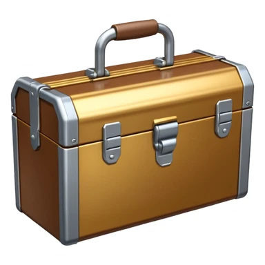 3D Brown golden toolbox empty sticker