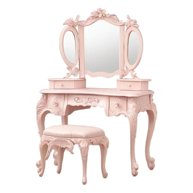 Vintage pale pink rococo vanity sticker