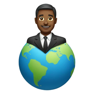 men on globe sticker