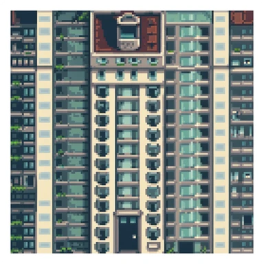 simple iconic city house building sticker