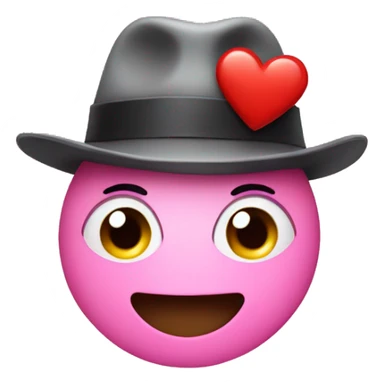 Heart face with a hat sticker
