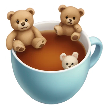 Cup of tea with teddy bears  sticker