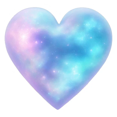 Pastel blue iridescent nebula heart sticker