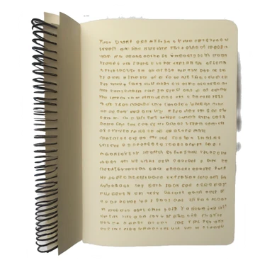 poetry notebook, cream pages, relief sticker